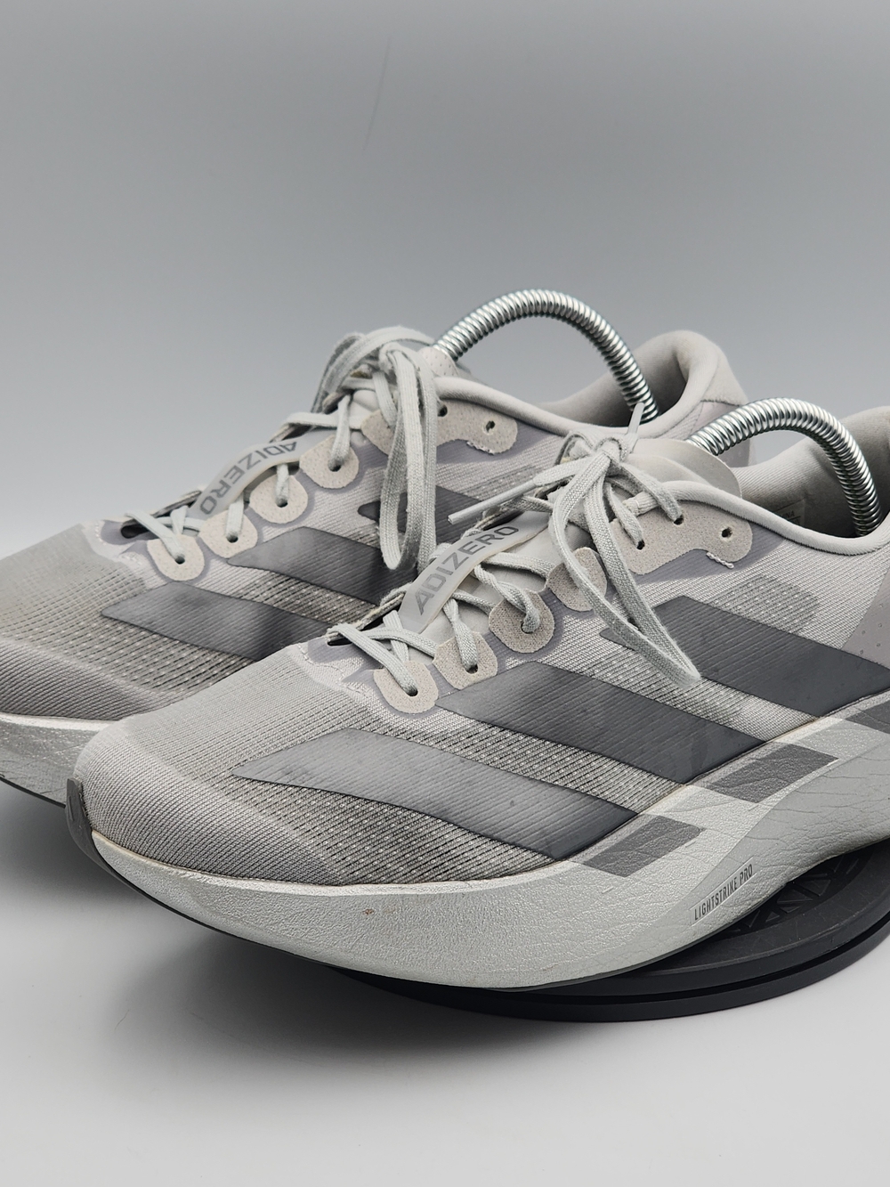 Adidas Adizero Evo SL Silver Metallic JR3419 Men Size 9 Lightstrike Pro Running